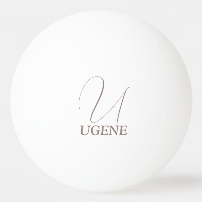 Cocoa Brown Monogrammed Ping Pong Ball (Front)