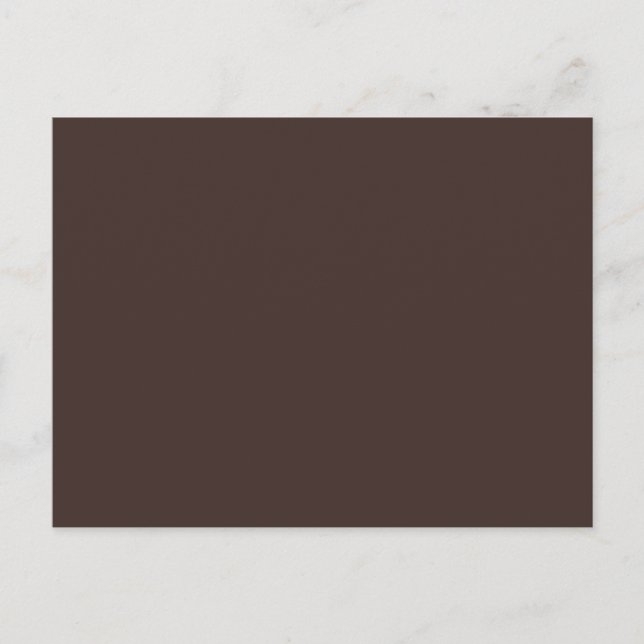 Cocoa Brown Solid Trend Colour Background Postcard (Front)