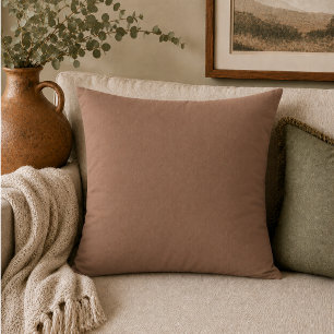 Cocoa Brown Throw Pillow