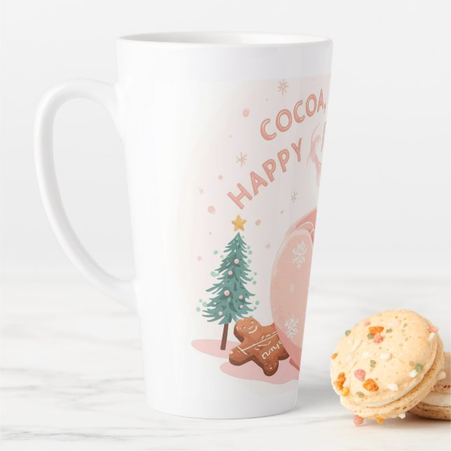 Cocoa, Cookies & Calm – Pastel Christmas CoT-Shirt Latte Mug (In Situ)