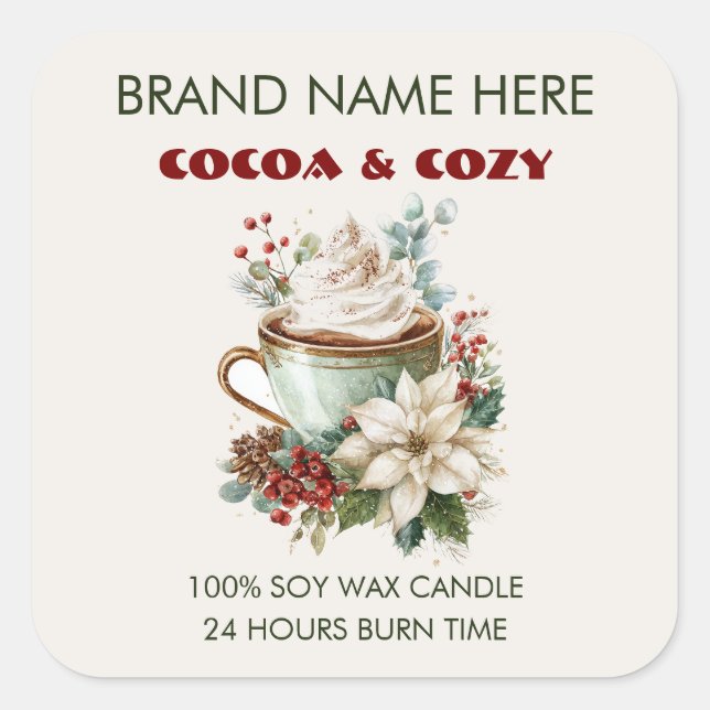 Cocoa & Cozy Candle Labels (Front)