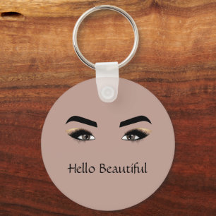 Cocoa Cream Brown Eyes Eye Lashes  Keychain