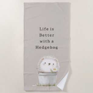 Cocoa Cream Hedgehog Daisy Flower Bucket   Beach Towel