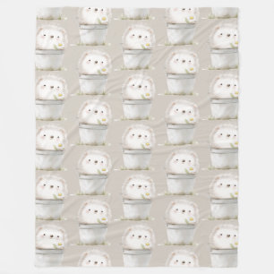 Cocoa Cream Hedgehog Daisy Flower Bucket   Fleece Blanket