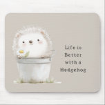 Cocoa Cream Hedgehog Daisy Flower Bucket   Mouse Pad<br><div class="desc">Cocoa Cream Hedgehog Daisy Flower Bucket</div>