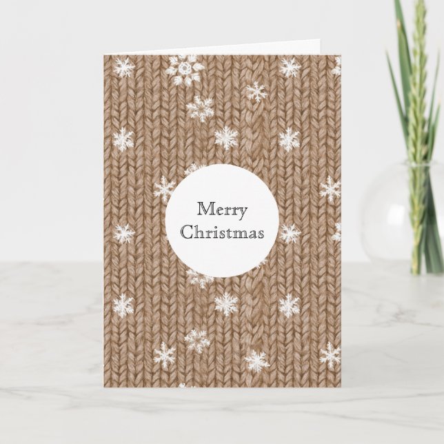 Cocoa Cream Snowflakes Christmas Card (Front)