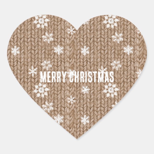 Cocoa Cream Snowflakes Christmas Heart Sticker (Front)