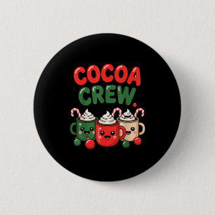Cocoa Crew Christmas Hot Chocolate Pajamas For Fam 2 Inch Round Button