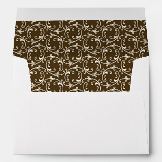 Cocoa Florentine Motif A7 Enveloppe d'invitation (Dos (Bas))