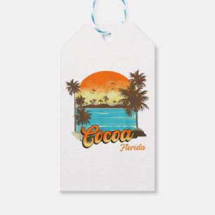 Cocoa Florida Beach Summer Vacation Palm Sunset  Gift Tags