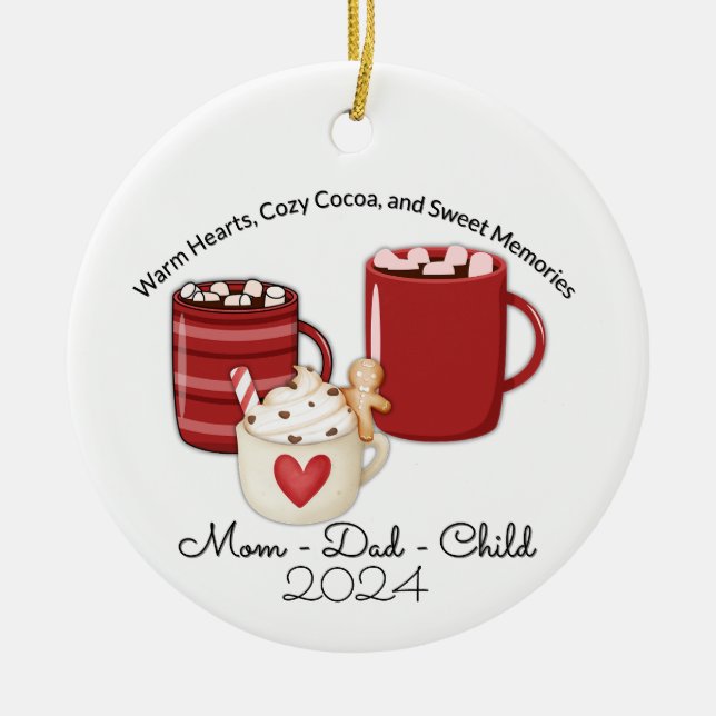 Cocoa for Three Ceramic Ornament (Front)