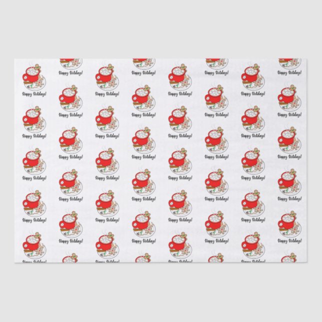 Cocoa, Gingerbread, Star, Snowman Large Gift Bag T Tissue Paper (Front)