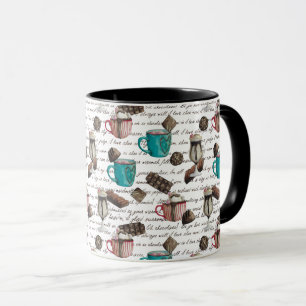 Cocoa marshmallow hot chocolate candy script mug