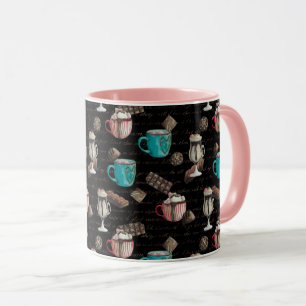 Cocoa marshmallow hot chocolate candy script mug