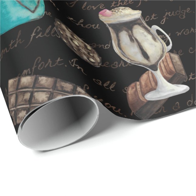 Cocoa marshmallows hot chocolate candy winter   wrapping paper (Roll Corner)