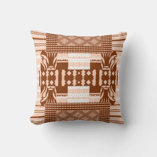 Cocoa Mosaic – Brown Blush & Cream geometric Throw Pillow