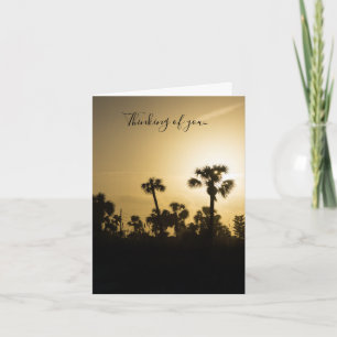 Cocoa Palm Silhouette Thinking Of You Card