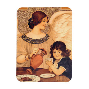 Cocoa Party Candy Angel Vintage Poster Magnet