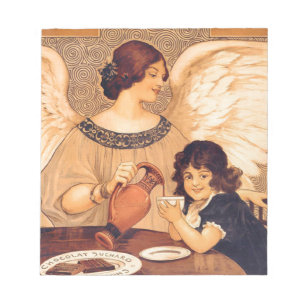 Cocoa Party Candy Angel Vintage Poster Notepad