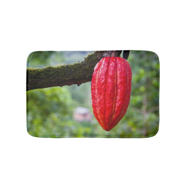 cocoa pod red bath mat (Front)