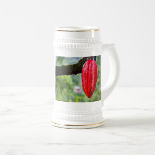 cocoa pod red beer stein