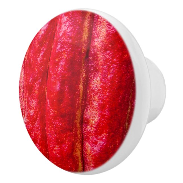 cocoa pod red ceramic knob (Right)