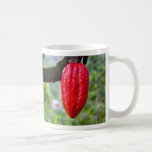 cocoa pod red coffee mug