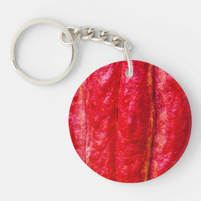 cocoa pod red keychain (Front)