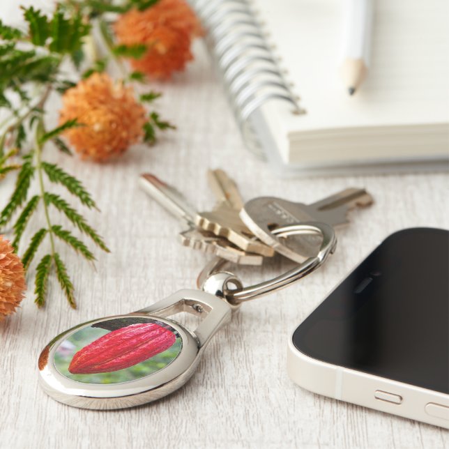cocoa pod red keychain (Side)