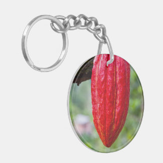 cocoa pod red keychain