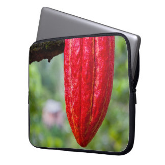 cocoa pod red laptop sleeve
