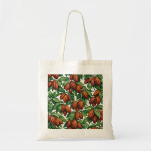Cocoa Pods Botanical Tropical Pattern Tote Bag