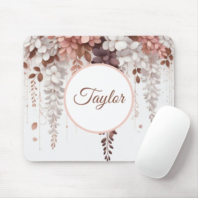 Cocoa Rose Wisteria Cascade Mouse Pad (With Mouse)