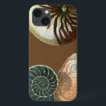 Cocoa Shell iPhone 13 Case<br><div class="desc">Get this unique stonewashed red and blue Conch seashell image on your next product. This amazing,  cocoa background these two unique seashells. Take the beach with you everywhere you go.</div>