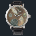 Cocoa Shell Watch<br><div class="desc">Get this unique stonewashed red and blue Conch seashell image on your next product. This amazing,  cocoa background these two unique seashells. Take the beach with you everywhere you go.</div>