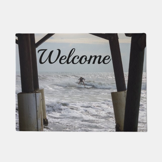 Cocoa Surfing Welcome Doormat (Front)
