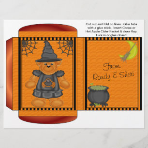 Cocoa, Tea, Cider Packet Halloween Autumn Favours Flyer
