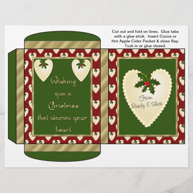 Cocoa, Tea, Cider Packet Holiday Christmas Favours Flyer (Front)