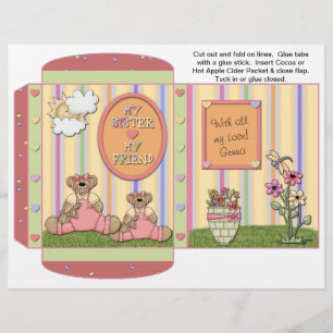 Cocoa, Tea, Cider Packet Sisters, Party, Friends Flyer