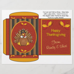 Cocoa, Tea, Cider Packet Thanksgiving Favours Flyer