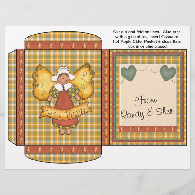 Cocoa, Tea, Cider Packet Thanksgiving Favours Flyer (Front)