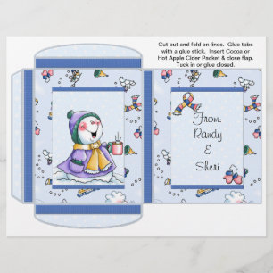 Cocoa, Tea, Cider Packet Winter Christmas Favours Flyer