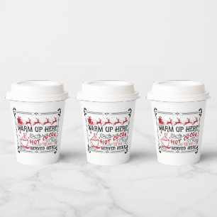 cocoa warm Christmas word art  Paper Cups