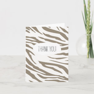 Cocoa Zebra Print Thank You Card