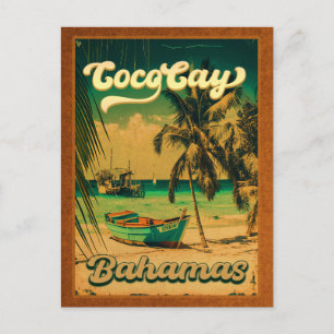 CocoCay Bahamas Islands Retro Palm tree Souvenirs Postcard