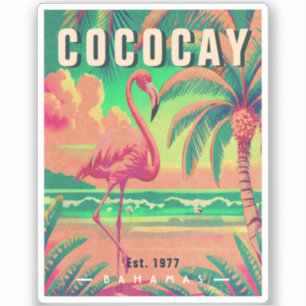CocoCay Bahamas Retro Flamingo Souvenir 1950s