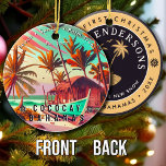 CocoCay Bahamas Retro Travel Souvenir 1950s Ceramic Ornament<br><div class="desc">Coco Cay Bahamas Tropical Retro Sunset design. Indulge in the nostalgia of CocoCay with our vintage souvenir, designed specifically for seaside vacationers. Reminiscent of a bygone era, this design encapsulates the tranquillity and beauty of the cove, serving as a delightful reminder of your beachside getaway. This retro design makes a...</div>