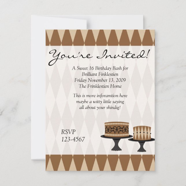 Cocolate Cakes Invitation (Front)