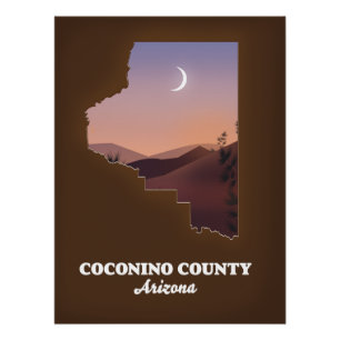Coconino County Arizona Map. Poster