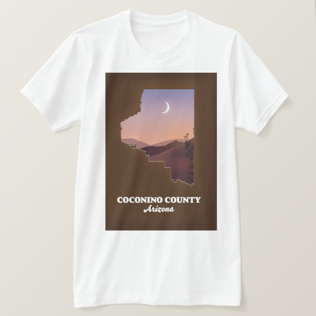Coconino County Arizona Map. T-Shirt (Design Front)